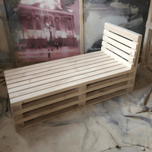 SINGLE/TWIN SIZE DOUBLE LAYER PALLET BED WITH HEAD REST - PTB004