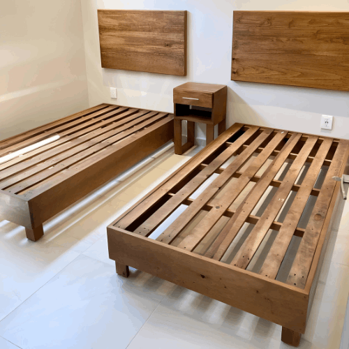 SPLIT KING SIZE PALLET BED WITH HEAD REST - PTB008