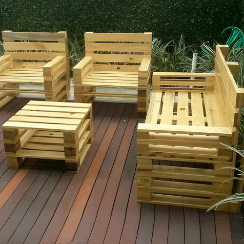 3+1+1-SEATER DOUBLE LAYER PALLET SOFA WITH CENTRE TABLE - PTS006
