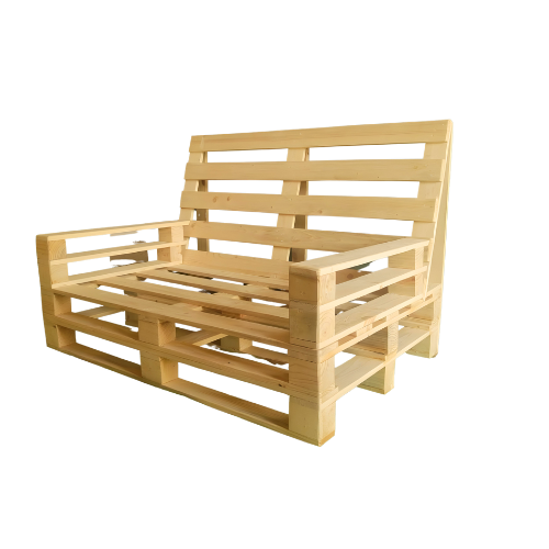 2-SEATER DOUBLE LAYER PALLET SOFA WITH ARM REST - PTS017 - PalleTrendz