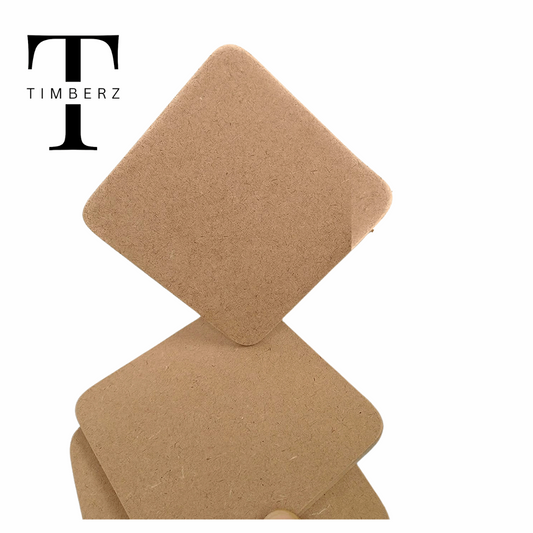 50 Pieces 3 Inches Unfinished MDF Wooden Pieces Square Blank Round Corners | MDF Sheets for DIY Arts Craft Project, Square Shape Blank Pieces