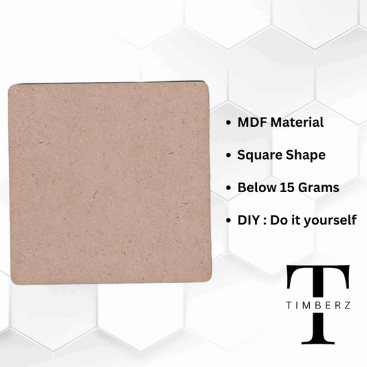 50 Pieces 3 Inches Unfinished MDF Wooden Pieces Square Blank Round Corners | MDF Sheets for DIY Arts Craft Project, Square Shape Blank Pieces