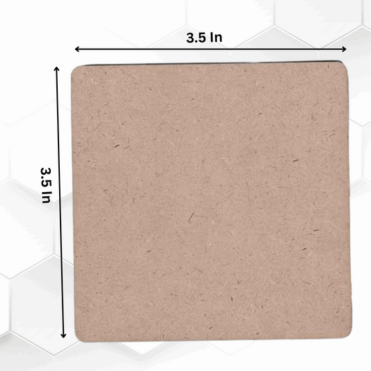 50 Pieces 3 Inches Unfinished MDF Wooden Pieces Square Blank Round Corners | MDF Sheets for DIY Arts Craft Project, Square Shape Blank Pieces