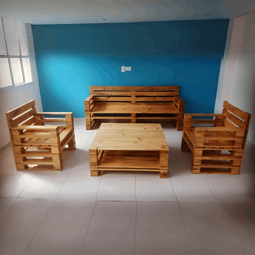 2+1+1-SEATER DOUBLE LAYER PALLET SOFA WITH ARM REST - PTS010