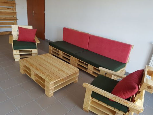 3+1+1-SEATER DOUBLE LAYER PALLET SOFA WITHOUT ARM REST - PTS007 - PalleTrendz