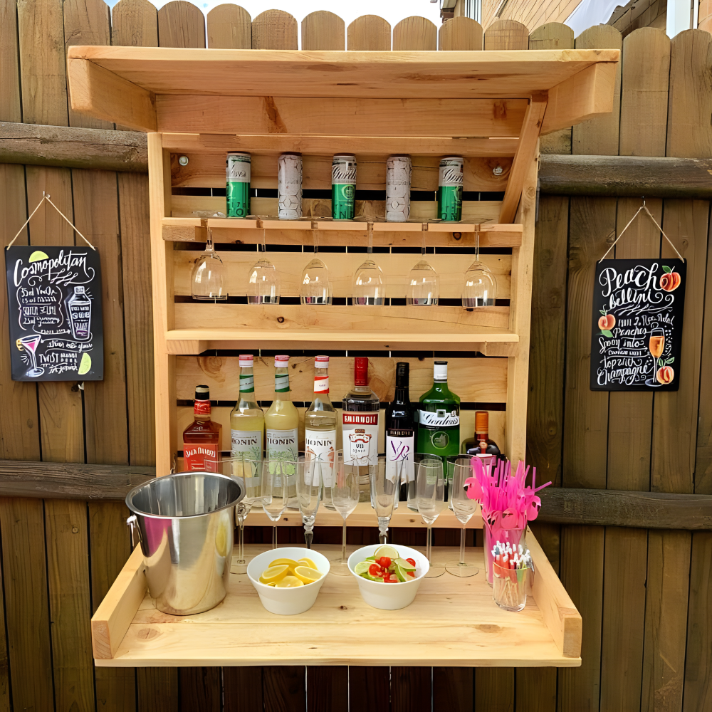 Pallet Wine Wall Mounted Stands