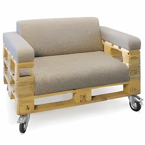 1-SEATER DOUBLE LAYER MOVING PALLET SOFA WITH ARM REST - PTS018