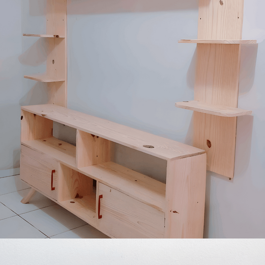 Pallet TV Stand With Cabinet - PTTS002