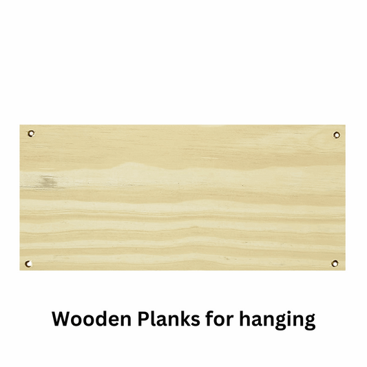 Pinewood Plank With Hanging Holes | Rectangular Wooden Plank for Crafting & DIY | Solid and Natural PineWood Wooden Plank Pack of 4Pcs