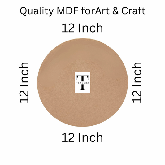 12 Inch MDF Circle Boards - Round MDF Wood Boards for Art, Craft, Resin, Lippan, Mandala, Painting, Wall Hanging, Clock Making, Decoration with 5.5mm Thickness