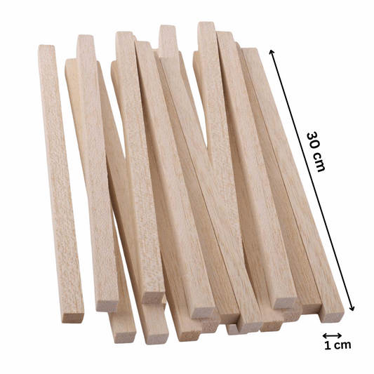 Wooden Sticks | Pinewood Sticks | 10 Pieces Wood Art Craft Wooden Sticks Pieces Dowels Pole Rods Sweet Trees Wood Stick (30cm(L) x 1cm(T)), Wood Craft Sticks for DIY, Pine Wood Stick Arts