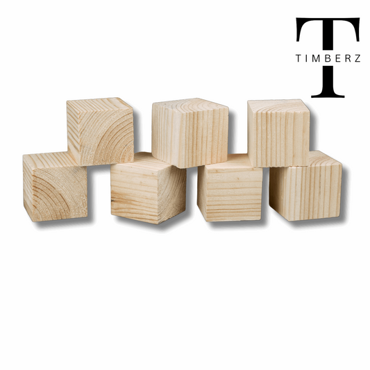 10 Pcs Pine Wood Block Cubes(1 Inch) for Crafts|PineWood Cubes for DIY Projects |Solid Wooden Square Blocks for Art and Craft
