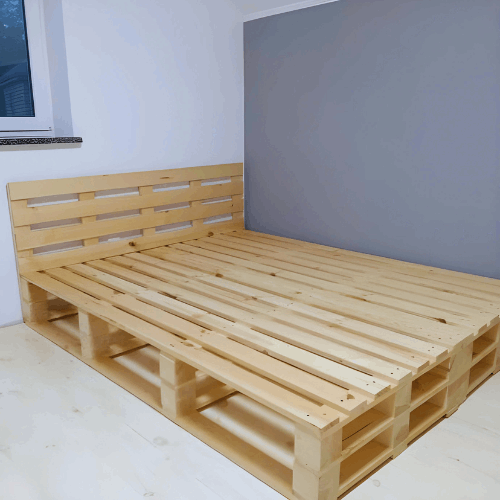 KING SIZE DOUBLE LAYER PALLET BED WITH HEAD REST - PTB011