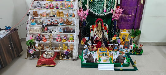 Timberz 5 Steps Wooden Navaratri Kolu Padi | Golu Stand for Bommala Koluvu